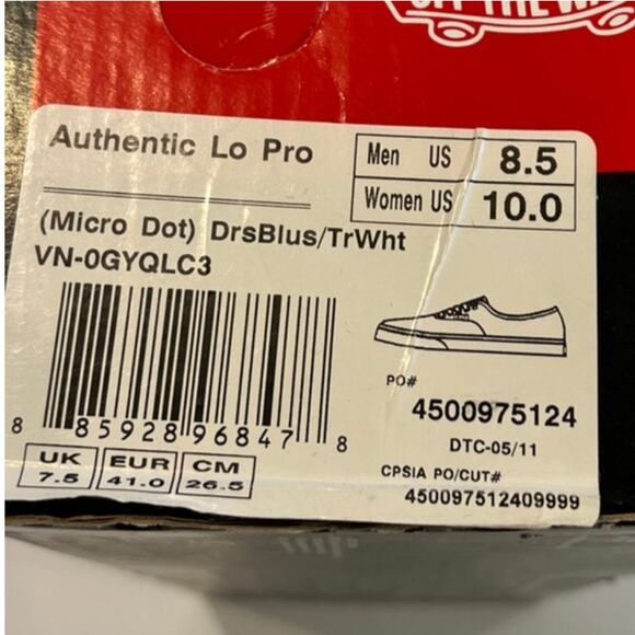 Van's Navy Blue with White Polka Dot / Laces Women's Size 8.5 Sneakers - Picture 5 of 5